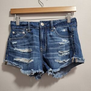 American Eagle NWT Tomgirl Shortie Distressed Denim Cutoff Jean Shorts Size 00